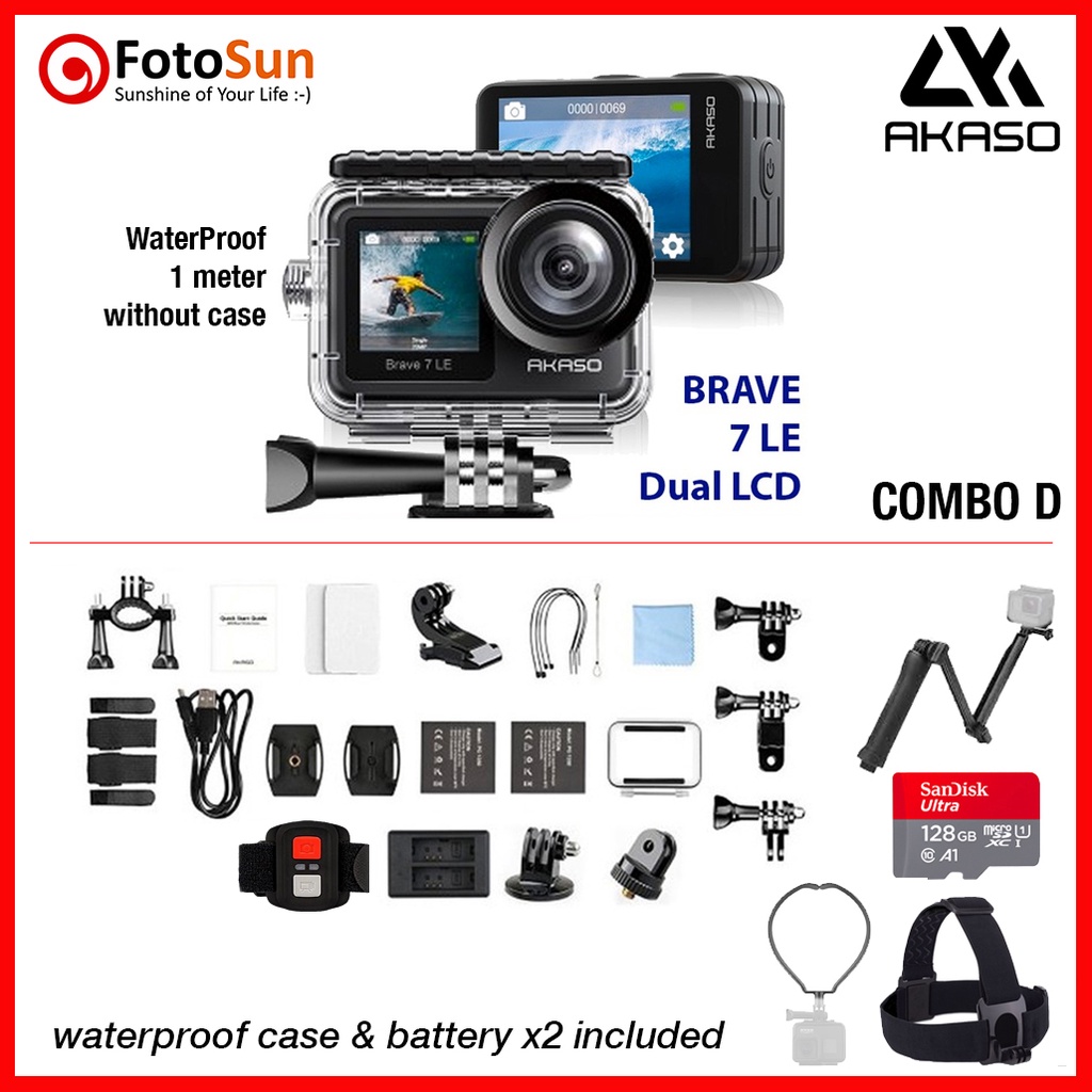 AKASO BRAVE 7LE v2 / BRAVE 7 LE v2 - Dual LCD 4K waterproof wifi