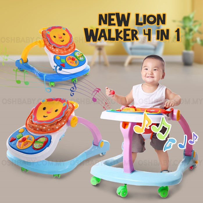 READY STOCK 4 IN 1 LION BABY WALKER Musical Push Walker Toddlers Walking Learning Stage With Music Walker Kanak Kanak Shopee Malaysia