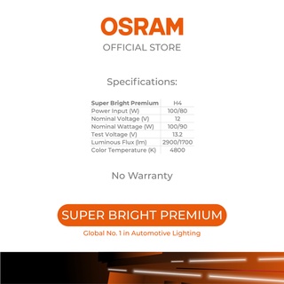 OSRAM Super Bright Premium Halogen Bulb H4 (1 Pc) 62204SBP | Shopee ...