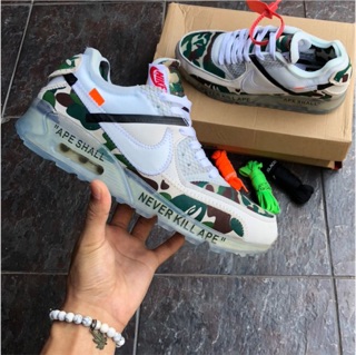 COPYORI AIRMAX 90 BAPE X OFF WHITE Shopee Malaysia