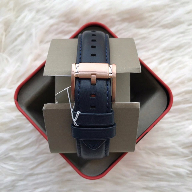 Fossil Original FS4835P GRANT CHRONOGRAPH NAVY LEATHER WATCH Shopee Malaysia