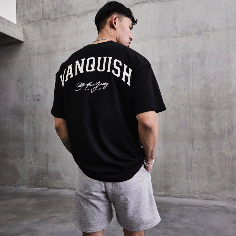 2022 VQ Summer Men Cotton T Shirt Fitness Sporting Loose Fashion
