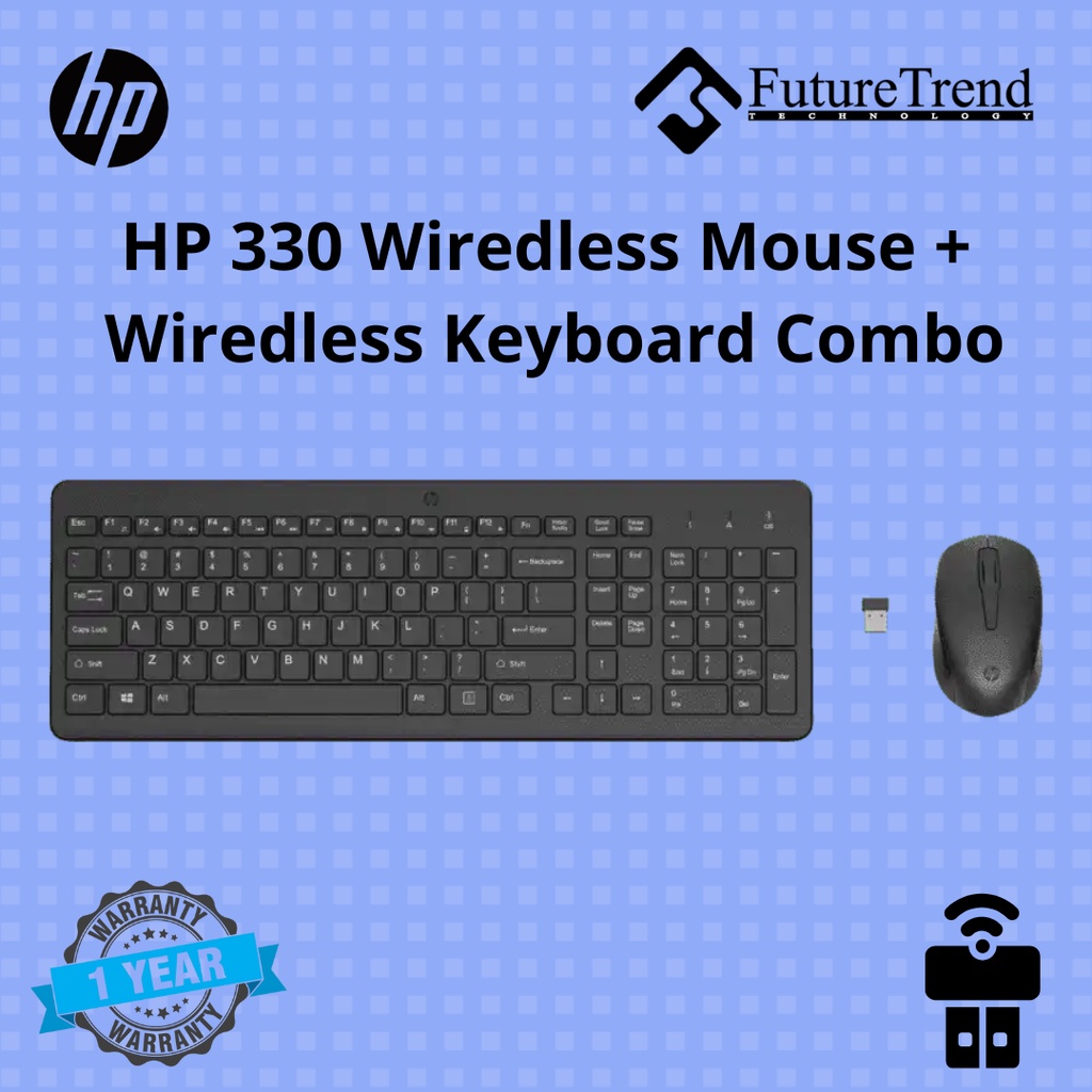 Hp 330 Wireless Mouse + Wireless Keyboard Combo Shopee Malaysia