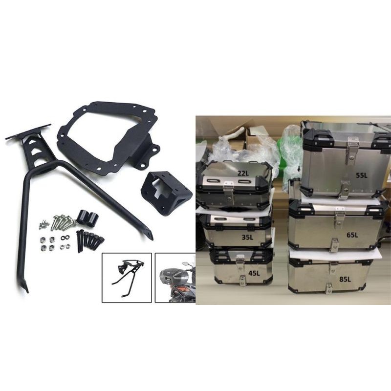 Top Box Bracket Yamaha Xmax 250 Black Colour Monorack Rack Box Carrier ...