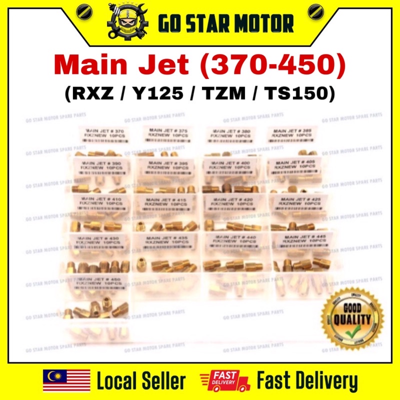 YAMAHA RXZ 125Z Y125Z Y125ZR 125ZR TZM TS125 TS 125 MAIN JET MAINJET MJ ...