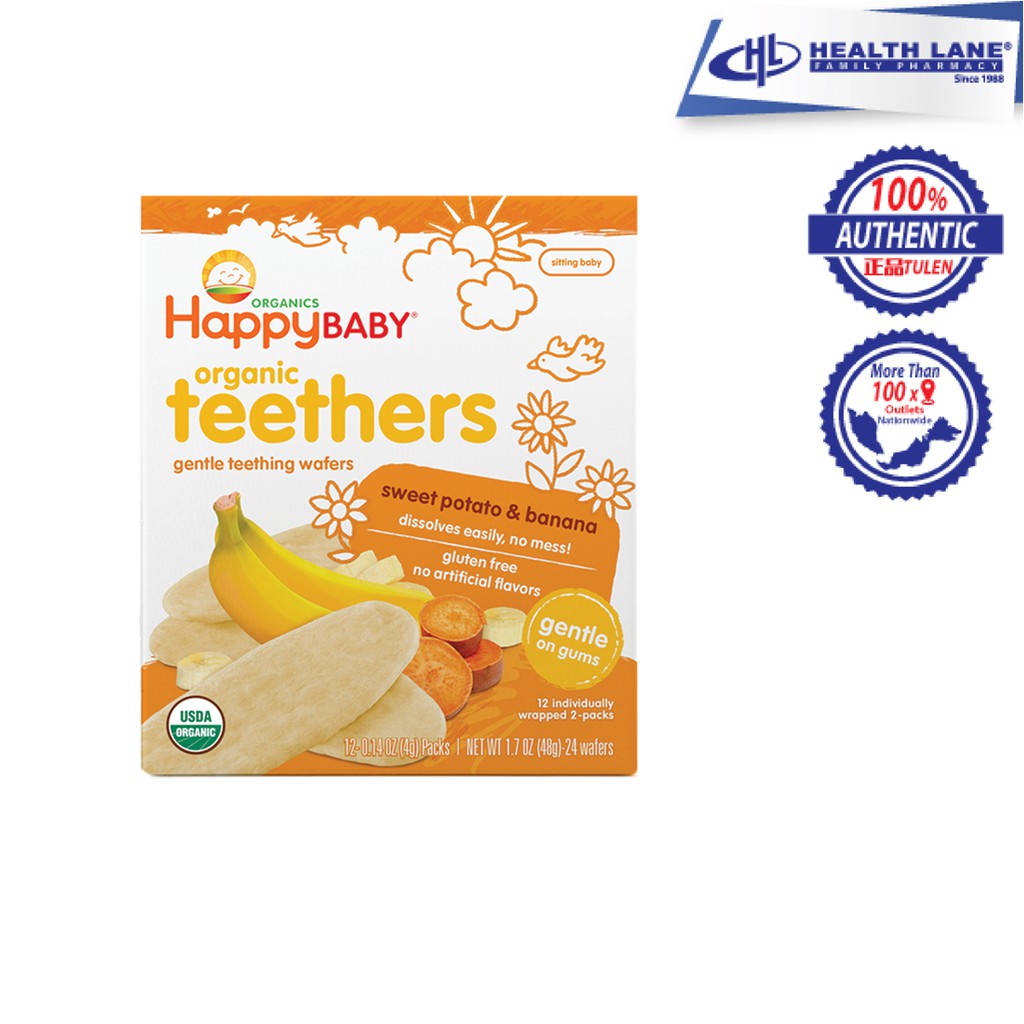 HAPPY BABY GENTLE TEETHERS BANANA & SWEET POTATO 48G Shopee Malaysia