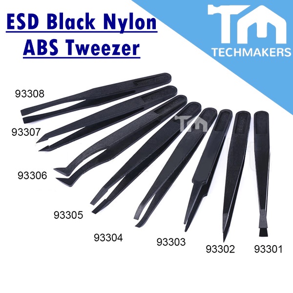 Anti Static / ESD Safe Black Plastic Nylon ABS Tweezer with Special