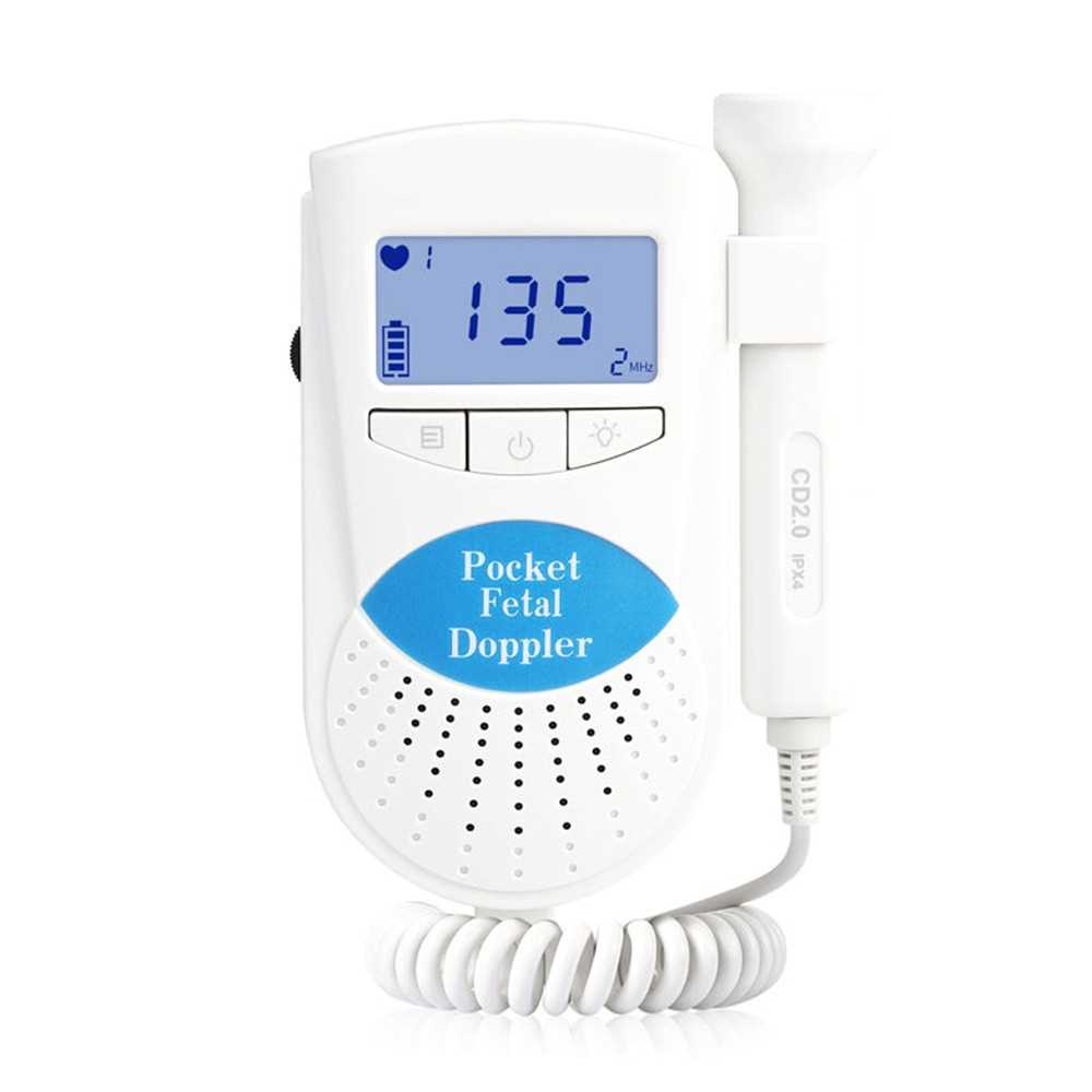 Ultrasound Doppler Fetal Heart Rate Monitor Potable Baby Heart Detector ...