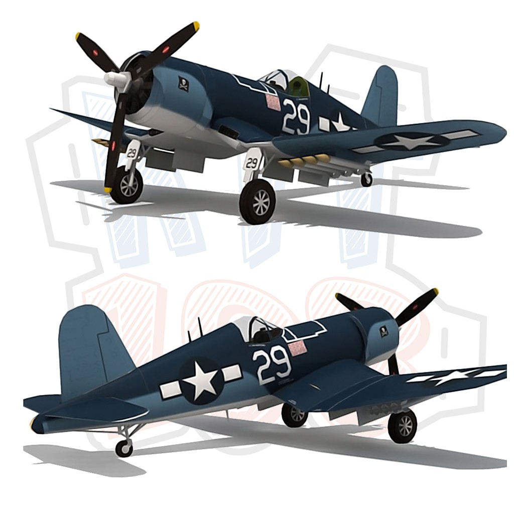 F4u Corsair Military Aircraft Paper Model | Shopee Malaysia