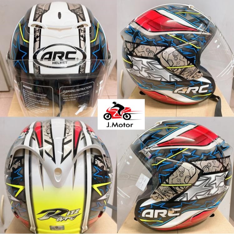 🔥100% Original🔥 ARC Ritz Helmet Ritz AR4 Black/Hitam (Standard Size ...