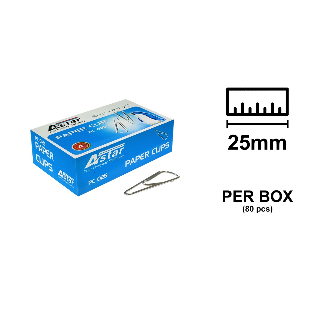 Astar 25mm Triangle Paper Clips - 80pcs (PC025) Silver | Shopee Malaysia