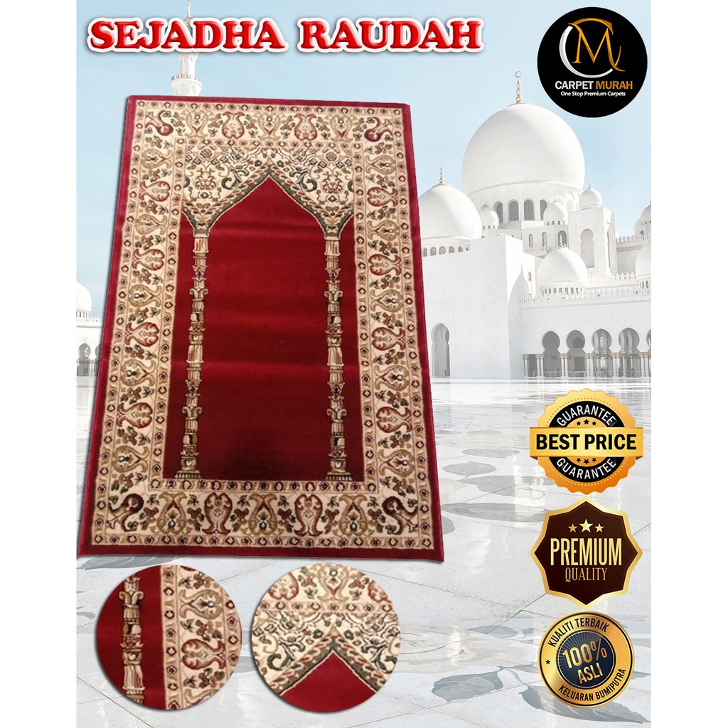 Sejadah Turki Raudhah Tebal Bunga Corak Raudah Masjid Nabawi Madinah ...