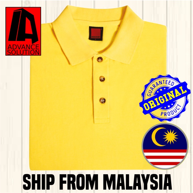 Yellow Polo Collar T-Shirt Plain Blank Tee Unisex HC0102 Oren