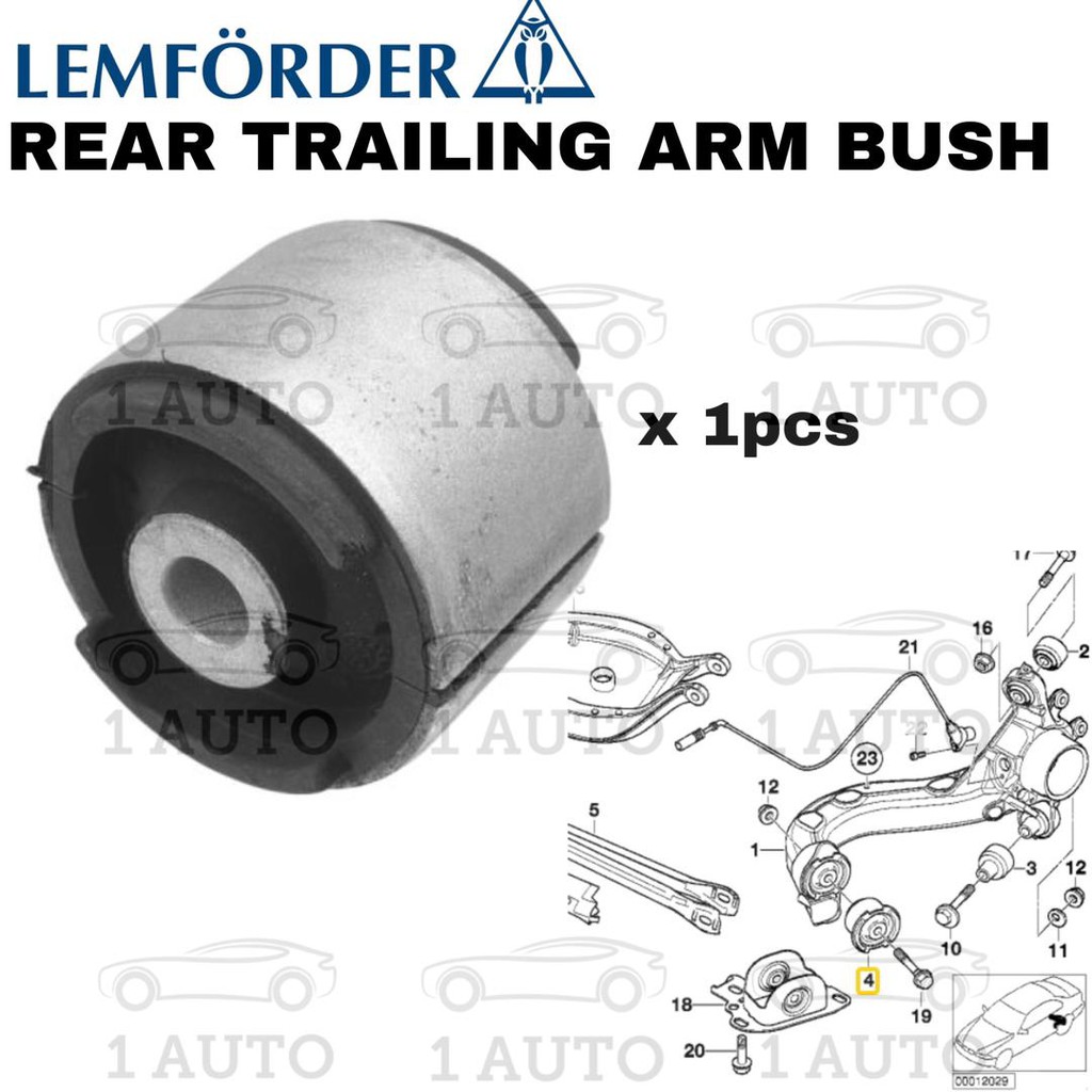 LEMFORDER GERMANY REAR TRAILING ARM BUSH (1PC) BMW E36 E46 318i 320i ...