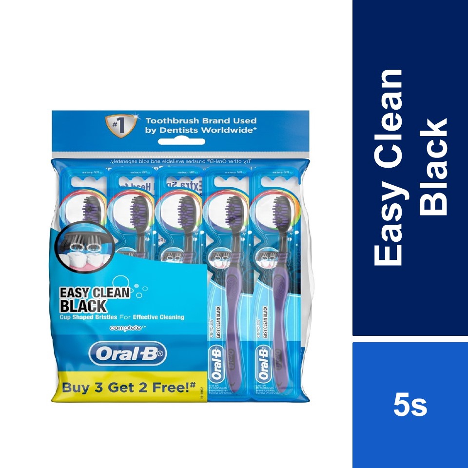 Oral-B Complete Easy Clean Black Soft Manual Toothbrush - PolyBag 5s ...