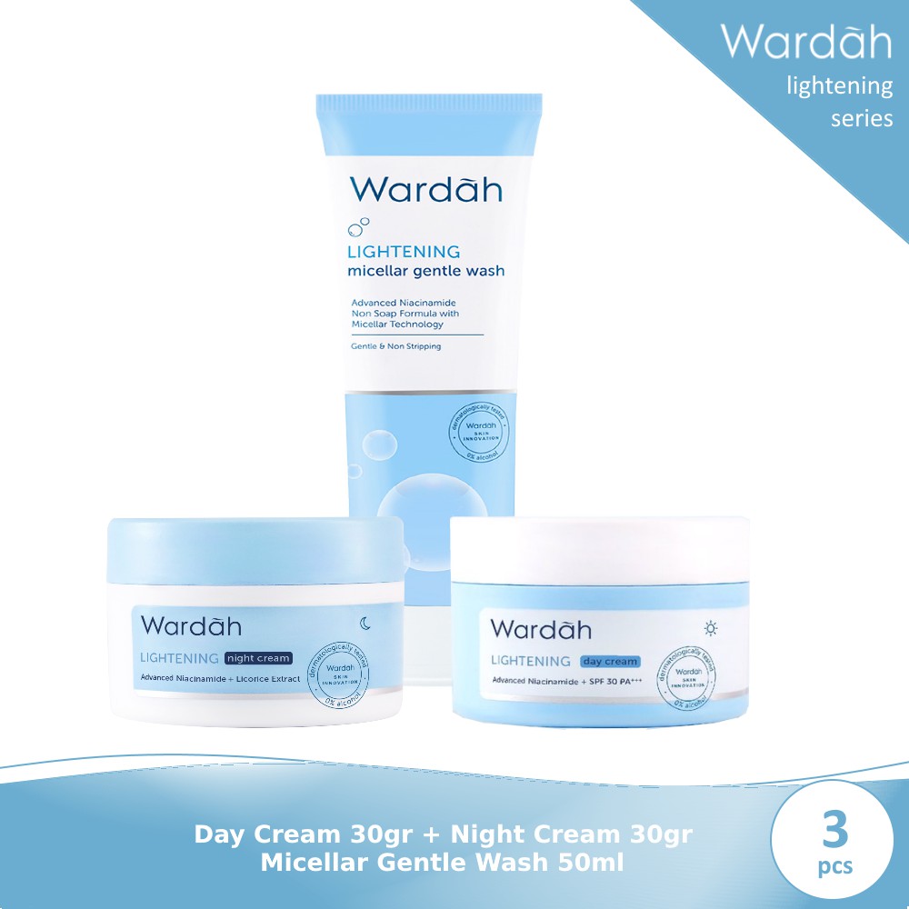 Wardah Lightening Package 3 30gr Day Cream Night Cream 30gr