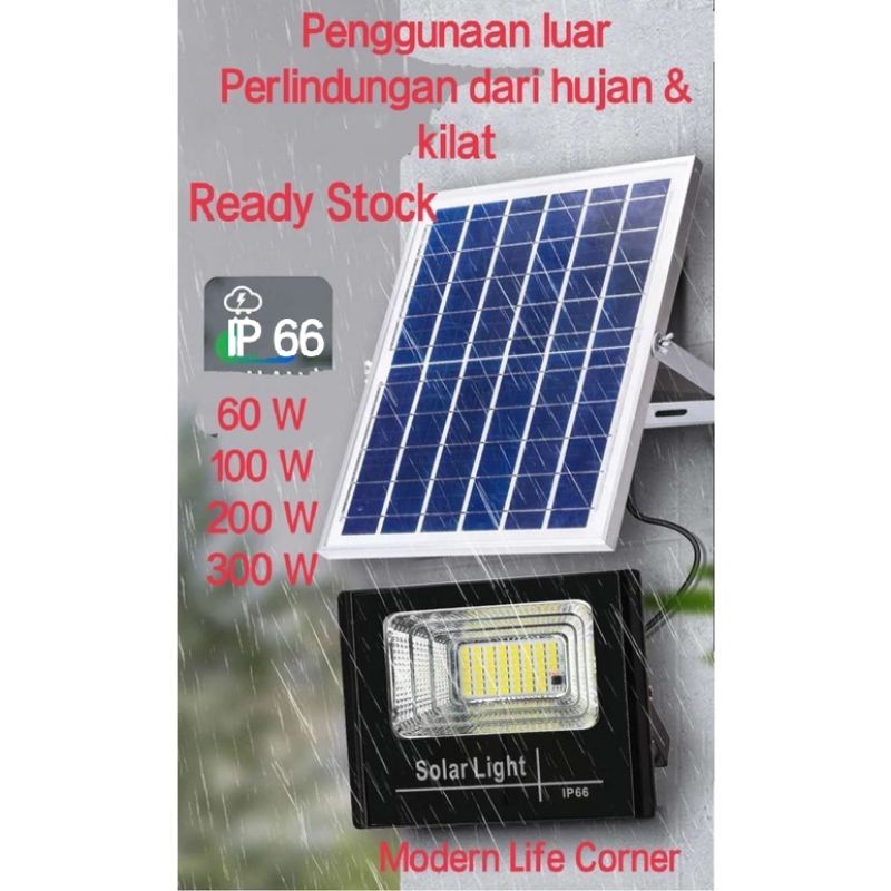 60W/100W/120W/200W/300W Lampu Solar Spotlight / Solar Panel LED ...
