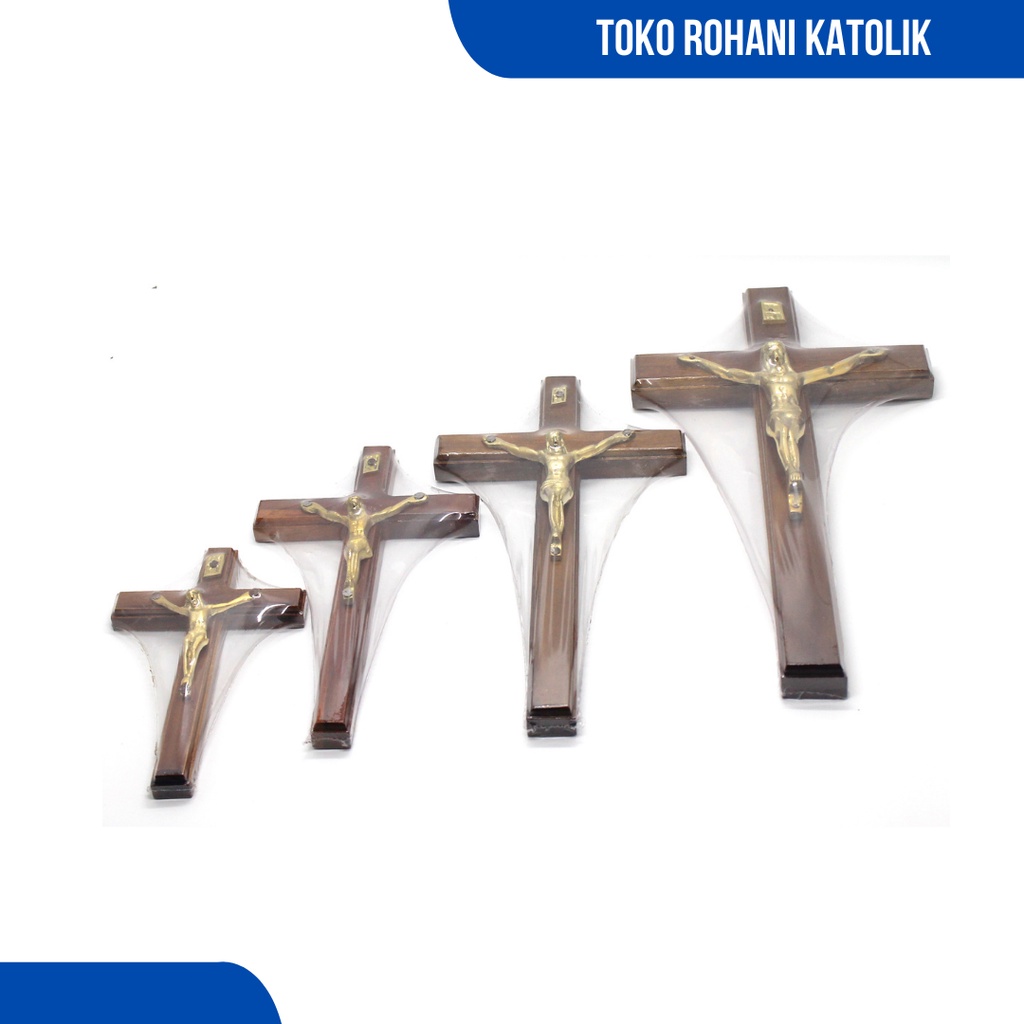 HIASAN DINDING 1540 CM Brass Corpus Catholic Wall Cross/Catholic