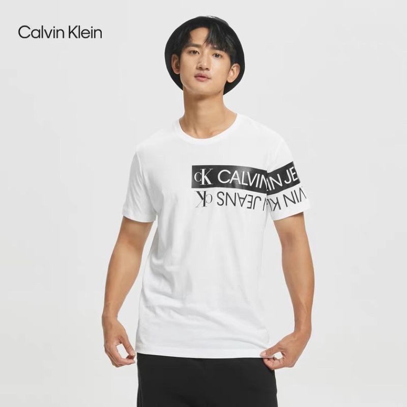 ORIGINAL Calvin Klein CK 2022 Flip Flop Box Logo Print Cotton T Shirt ...