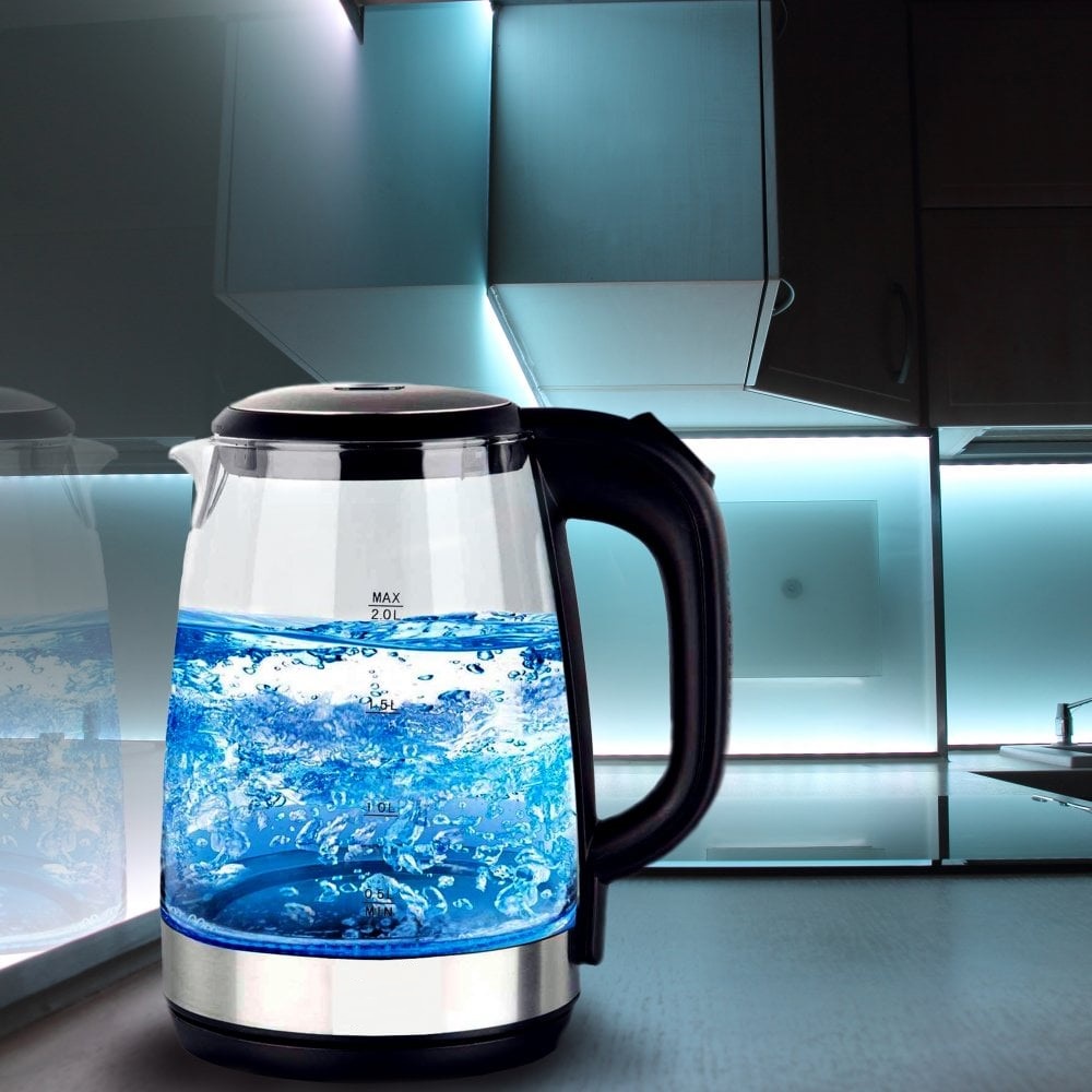 Blue Electric Kettle Temperature Control Water Boiler 2.3L 220V