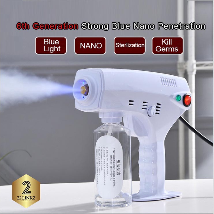 [Smoke Effect]6th Generation Wired Nano Disinfectant Hand Sanitizer Spray Mist Gun Office
