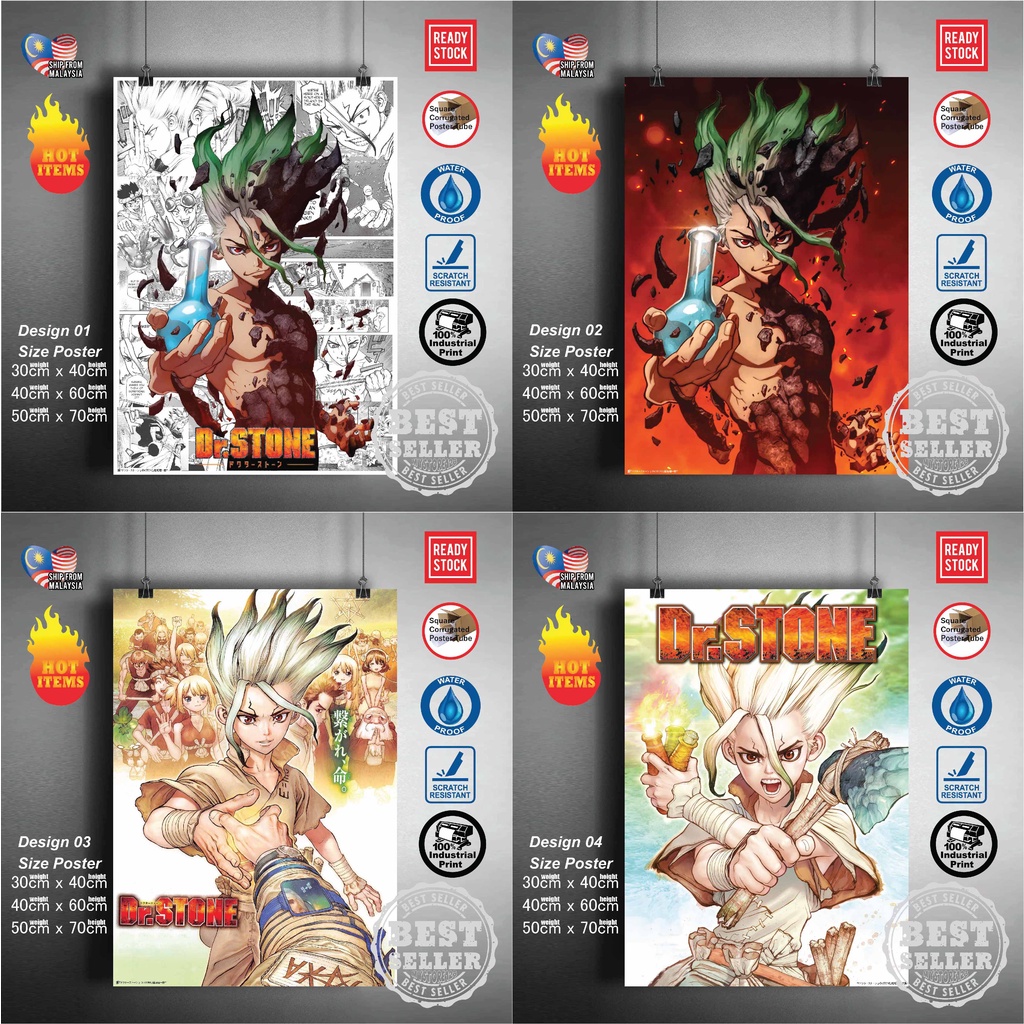 （READY STOCK) Dr.Stone Senku Ishigami Anime Poster | Wall poster ...