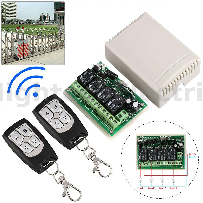 Wireless Remote Control 12V DC 2-Channel Kit With 2 Transmitters ...