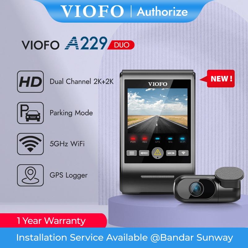 VIOFO A129 Plus Duo 2K QHD 2-Channel Dash Cam with GPS