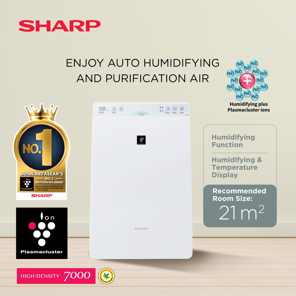 Sharp kcf30jw plasmacluster air deals purifier with humidifier