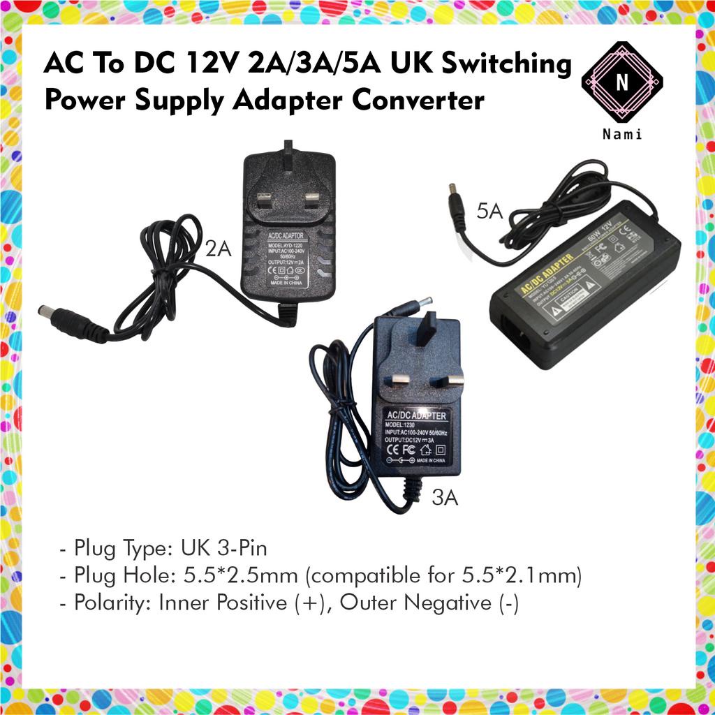 thumbnail image 2 of UK Plug AC/DC Mains Adapter - 12V 1A/2A/3A Selectable - 5V Output Options - 1-Pin 2 of 5
