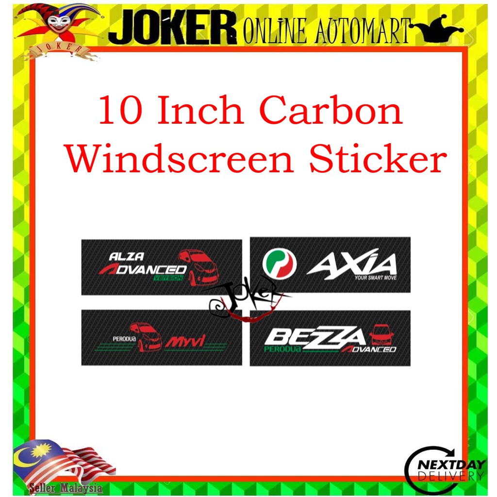 (CARBON) Alza Axia Myvi Bezza Front Car Windscreen Windshield Sticker ...