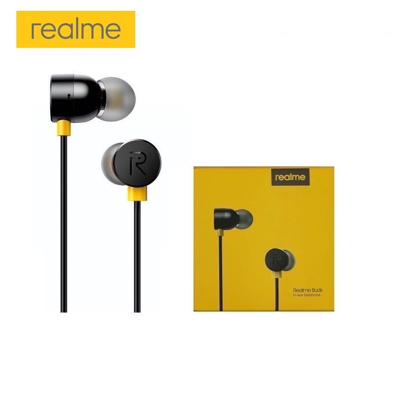 Headphone Realme Buds In ear Bass Stereo Earphones Hands free With Mic Gaming Earphones Mic for Phone Call 3.5mm