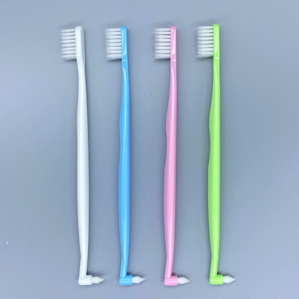 Orthodontic toothbrush concave brush head with small brush head and ...