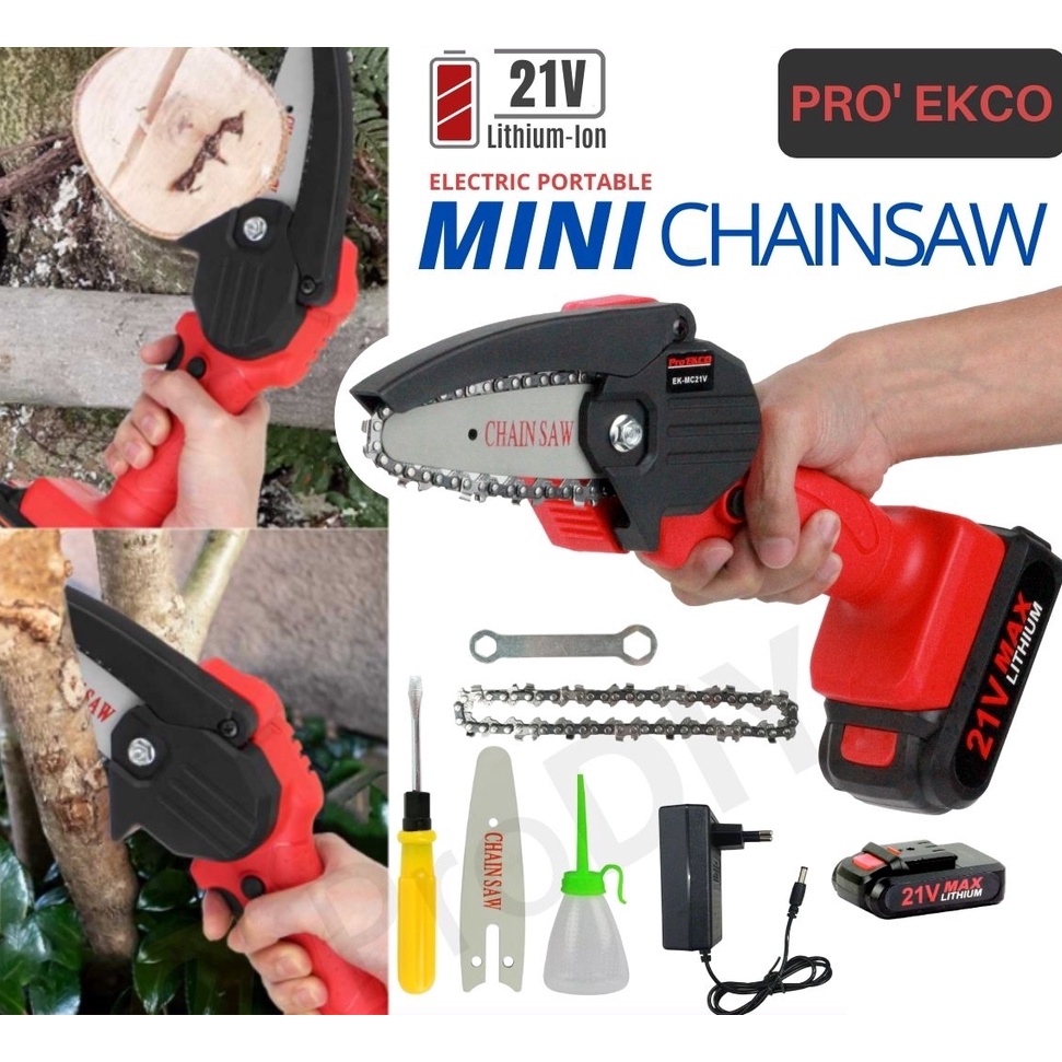 Chainsaw V Cordless Pro Ekco Mini Electric Handheld Rechargeable