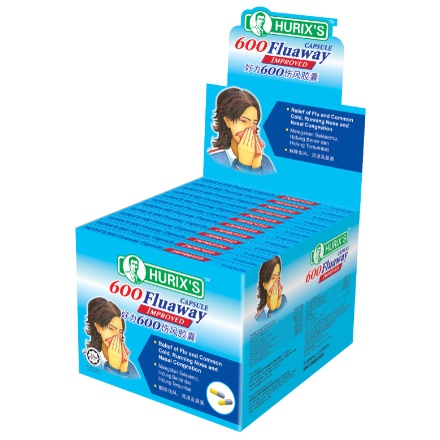 HURIX'S 600 FLUAWAY CAPSULES 好力600伤风丸 - 6 Capsules / 9 Capsules ...