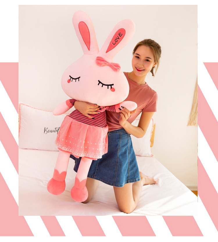 JOJOY Long Leg Rabbit Plushie Patung Arnab Cute Comel For Girl Pink ...