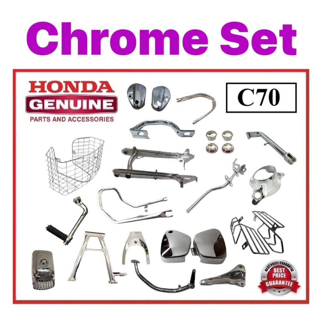 C70 CHROME SET - FRONT STEP FOOTREST SEAT BAR SIDE DOUBLE MAIN STAND ...