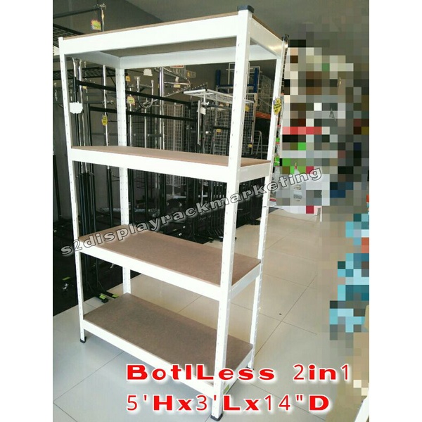 [READY STOCK] BOLTLESS 2in1 RACK 4 LEVEL F.B(BR5314)-(c)-RAK BESI/RAK ...