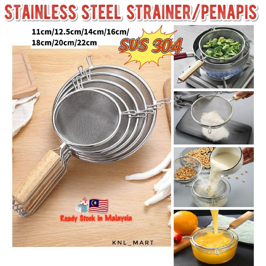 knl_mart [Ready Stock] 304 Stainless Steel Penapis/Fine Mesh Flour