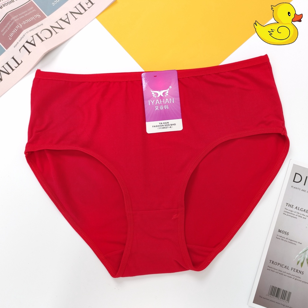 YY] Plus Size 40-120kg Underwear Panties Seluar Dalam Wanita Mid Waist女性大码内裤