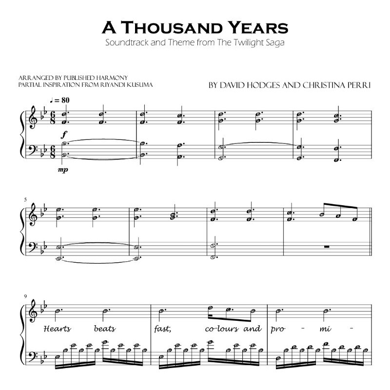 [PDF] A Thousand Years | Piano Sheet Bundle 3x Piano Sheets | Printable ...