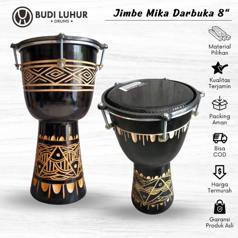Jimbe Darbuka Drum Drum 40cm Special Edition Black Matte Genuine Mika ...