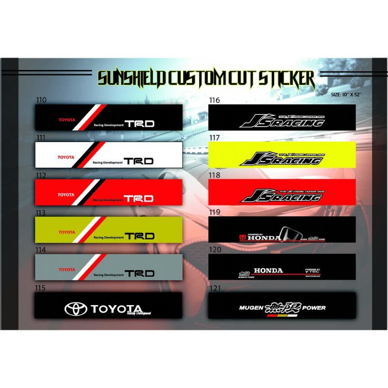 FRONT WINDSCREEN WINDSHIELD STICKER - TRD TOYOTA J'S RACING HONDA MUGEN ...