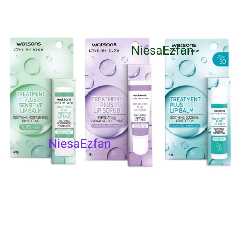 Watson Treatment Plus Lip Balm Lip Scrub Pelembab Rawat Bibir Pecah