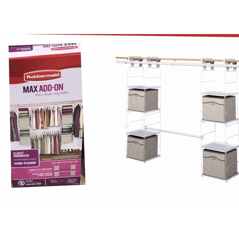 Rubbermaid Closet Organizer 8 Shelf w/ Rod Closet Max Shopee Malaysia