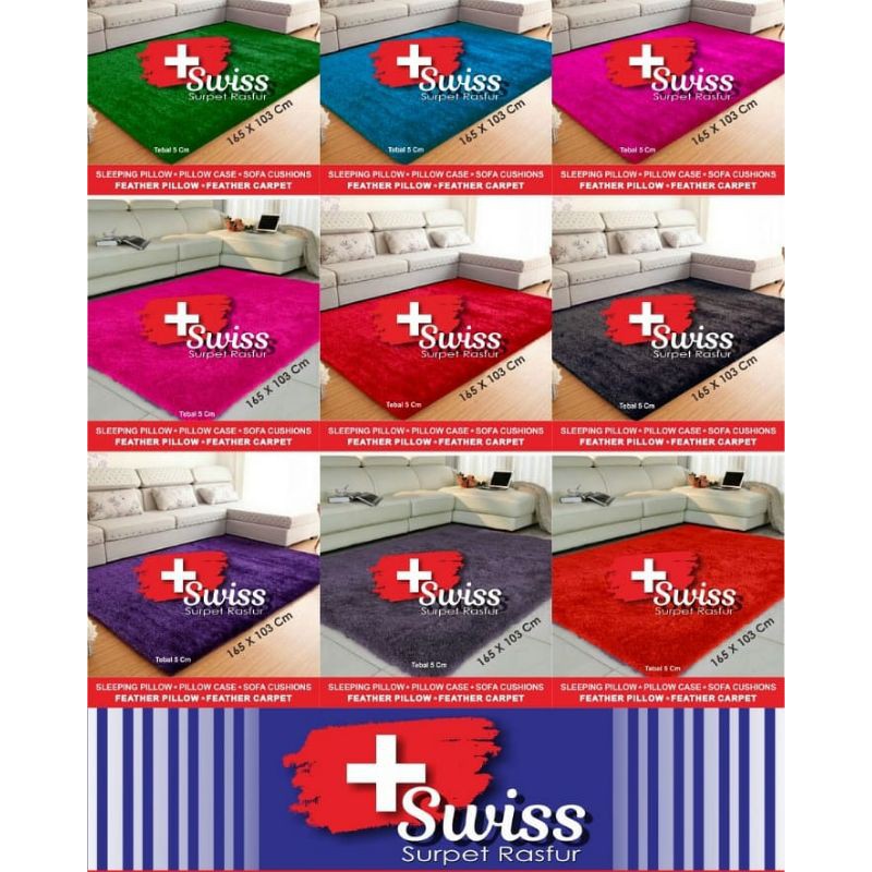 RASFUR FUR CARPET SIZE 160 X 100 THICK +-5,5CM - SWISS CARPET | Shopee ...