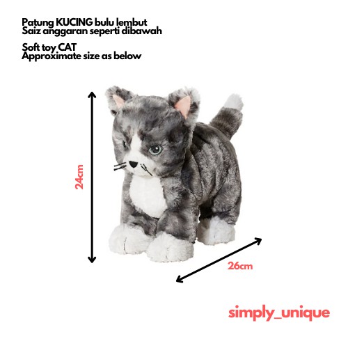 IKE4 Patung Kucing Comel LILLEPLUTT Soft toy cat grey white Shopee Malaysia