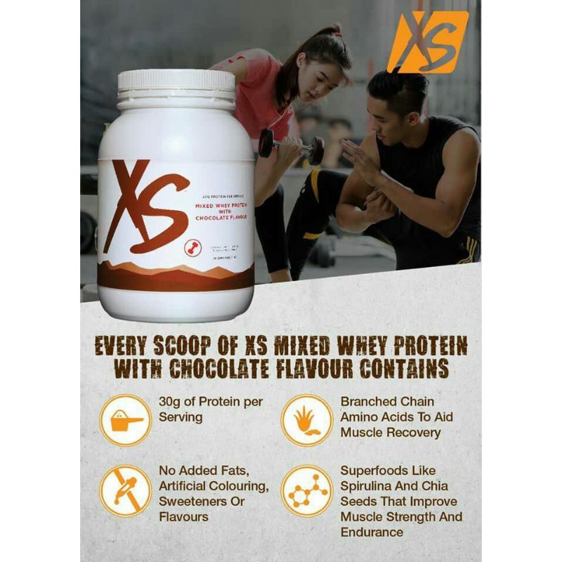 XS Mixed Whey Protein With Chocolate Flavour(1kg ) EXP MAY2023 Shopee Malaysia
