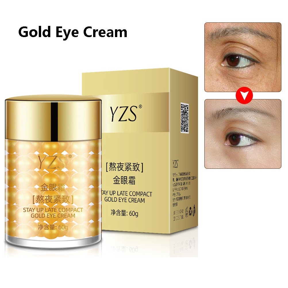 YZS Gold Eye Cream Stay Up Late Compact Night Firming Eye Dark Circle Remove AntiWrinkle Eye