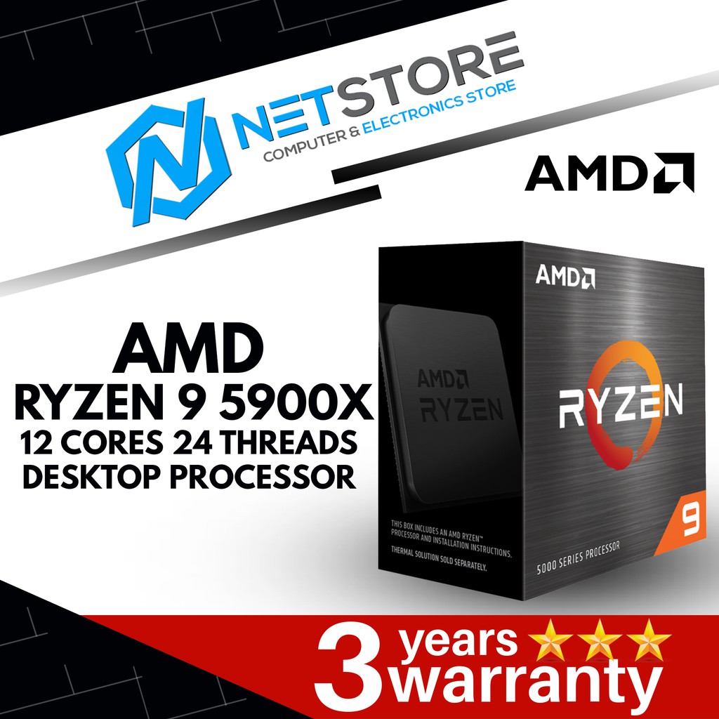 AMD Ryzen 9 5900X Processor, 3.7 GHz, Box